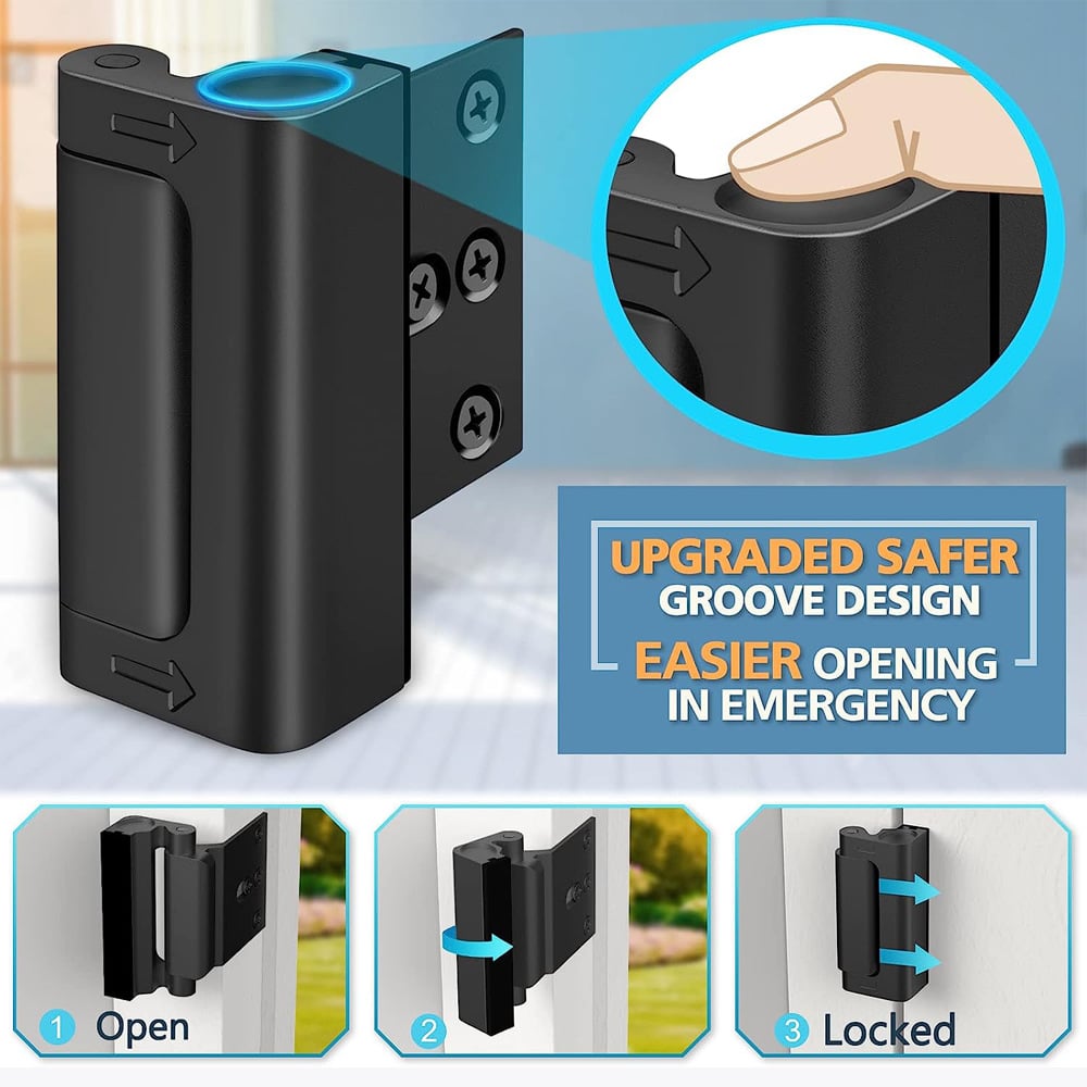 🔒Home Security Door Lock, Childproof Reinforcement Door Lock, Anti‑Intrusion Safety Door Latch for Bedroom Apartment