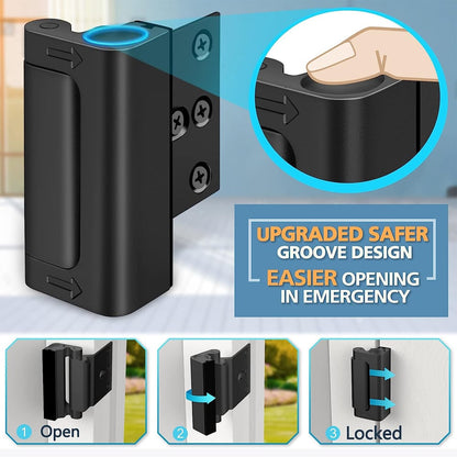 🔒Home Security Door Lock, Childproof Reinforcement Door Lock, Anti‑Intrusion Safety Door Latch for Bedroom Apartment