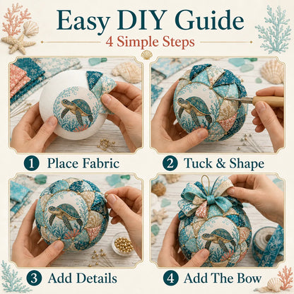 ⏳ Last Day 49% OFF – 🌊 Beginner-Friendly DIY Ocean Treasures Patchwork Ornament Kit Collection | Complete Kit with Coordinated Fabrics, Ornament Form, Coastal Accents & Step-by-Step Guide Included 💕