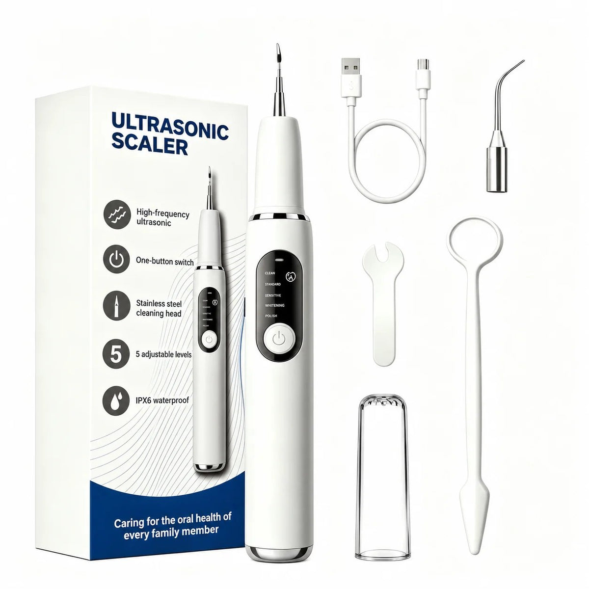📢📢50% OFF !! ⏰Portable Ultrasonic Teeth Cleaner and Tartar Remover Set