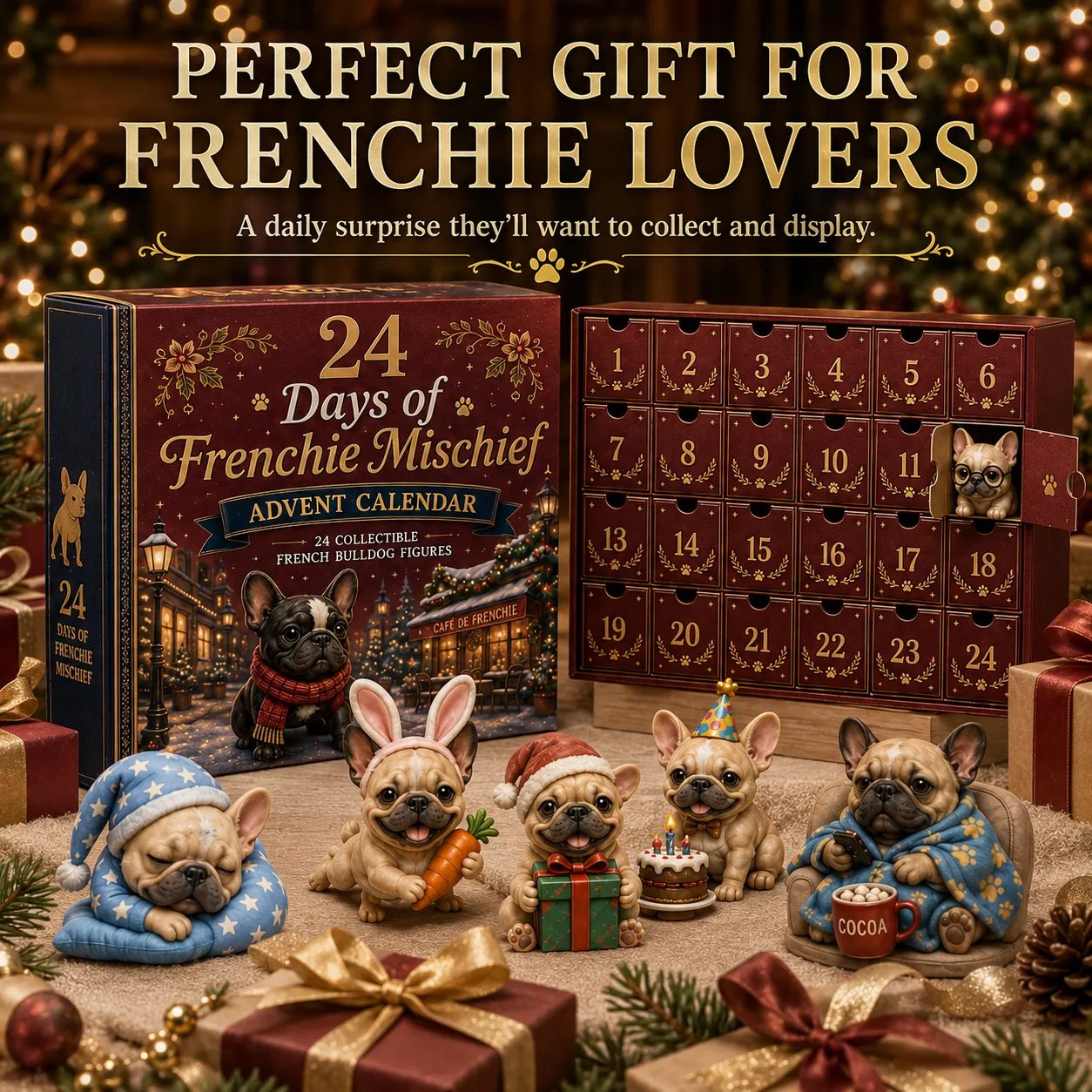 ⏰Limited Stock 49% OFF - 🎄🐶 2026 French Bulldog Advent Calendar – 24 Days of Frenchie Mischief(📦Buy 2 Free Shipping)