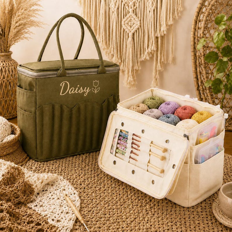 Personalized Crochet & Knitting Bag – Perfect Gift for Crafters