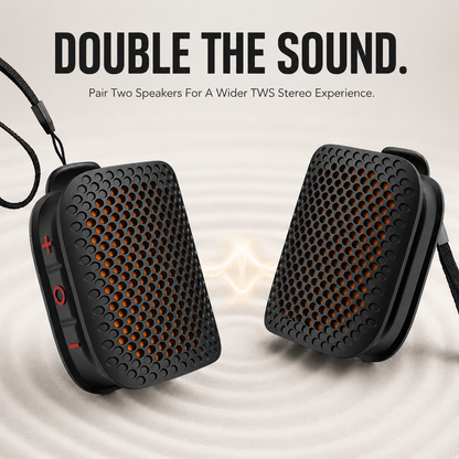 🔊 Magnetic Clip-On Bluetooth Speaker – IPX7 Waterproof, TWS Stereo & Ultra-Light 80g Wearable Design