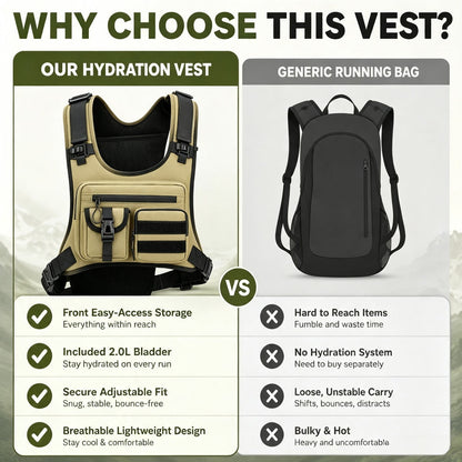 🏃 2.0L Hydration Vest – Lightweight Running Chest Pack for Hiking, Cycling & Marathon