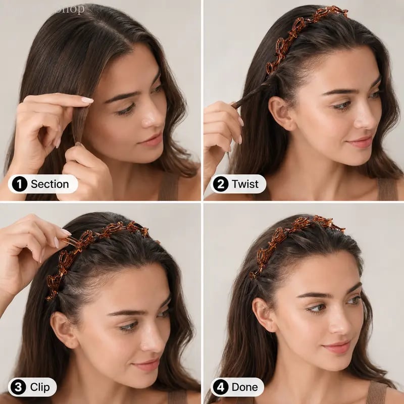 2-Piece Set of Cute Clip Headbands