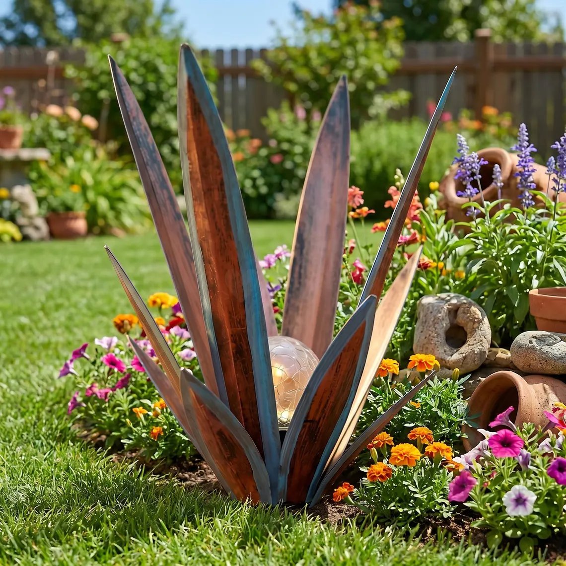 Glowing Solar Agave Garden Light