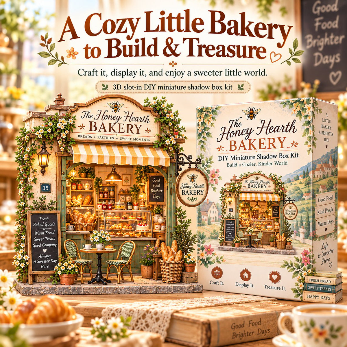 🏡 DIY 3D Miniature Café & Holiday Scene Kit Collection
