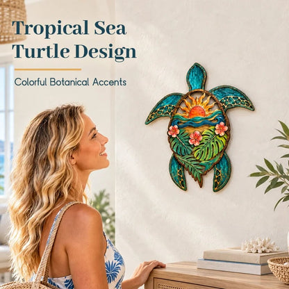 🏖️Tropical Sea Turtle Sunset Wall Decor