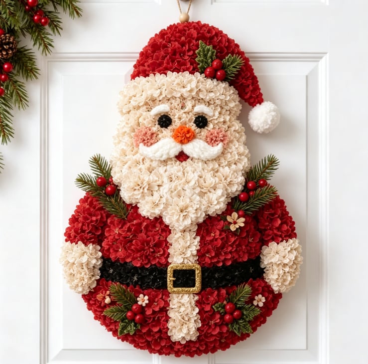 Christmas fabric flower DIY craft