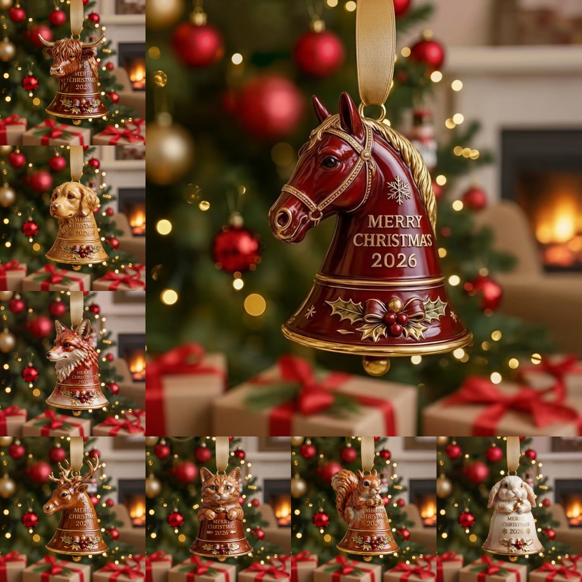 2026 Animal Bell Christmas Ornaments🎄