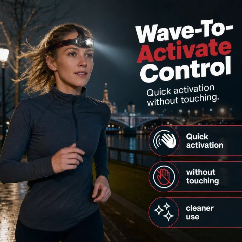 ⭐📢📢40% OFF !! ⏰Rechargeable LED Headlamp with Motion Sensor