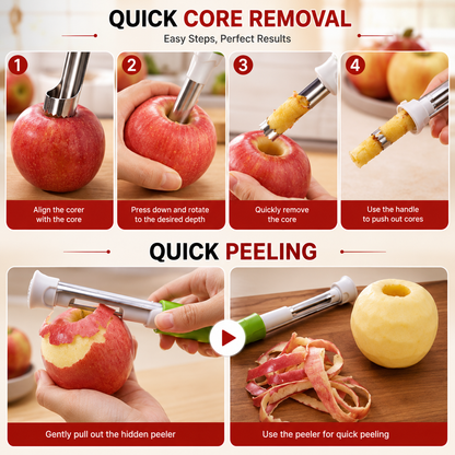 🍎🍐2pack- 2-in-1 Fruit Corer & Peeler | Core & Peel in Seconds