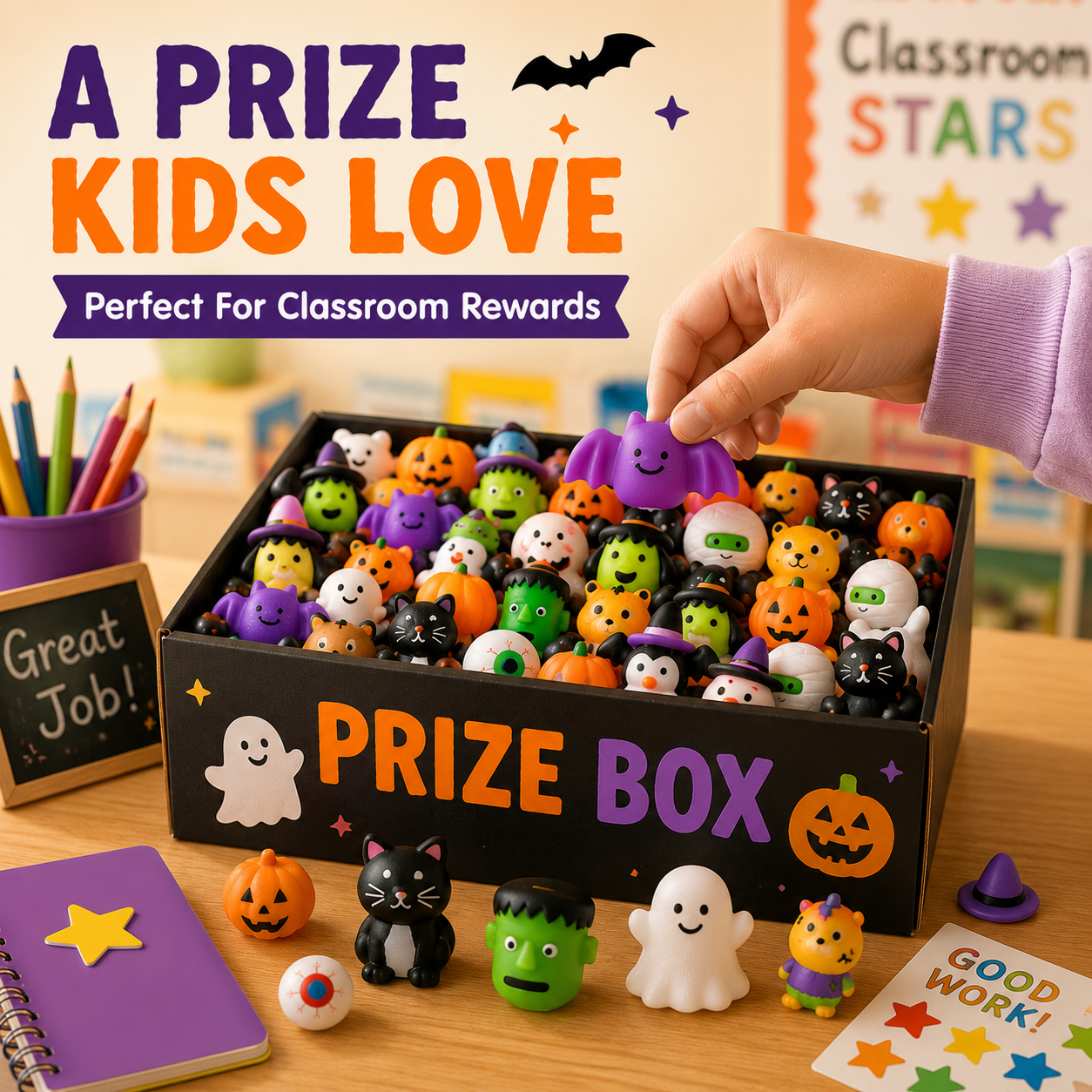 🎃 100PCS Halloween Mochi Squishy Toys – Cute Sensory Party Favors & Goodie Bag Fillers✨