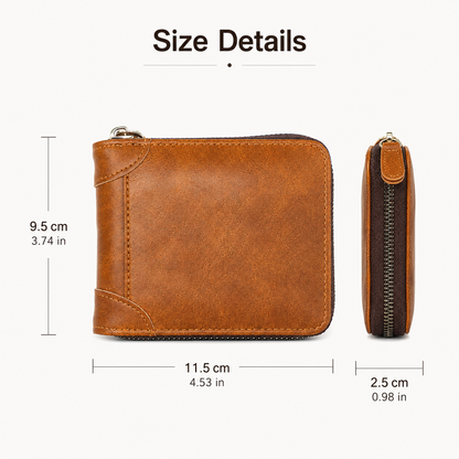 🔥LAST DAY 49% OFF🔥💼 Vintage Zip Wallet, Bifold Card Coin Purse