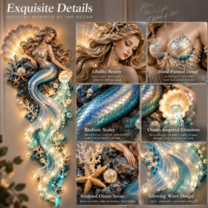 ⏰Limited Stock 50% OFF - 🌊✨ Enchanted Ocean Legends™ Lighted Wall Décor Collection 🐋🧜‍♀️