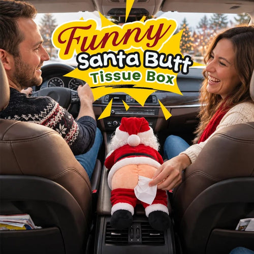 🎅 Funny Santa Butt Tissue Box – The Cheekiest Christmas Decor!