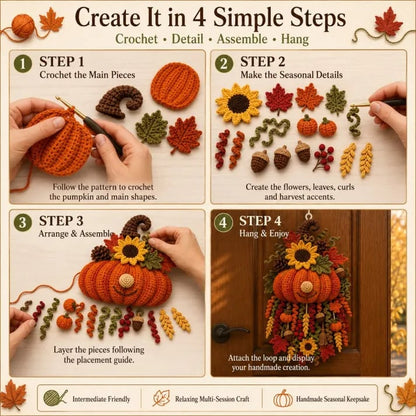 🔥LAST DAY 50% OFF - 🧶 DIY Seasonal 3D Crochet Door Hanger Kit Collection | Coordinated Yarn, Filling, Accessories & Step-by-Step Instructions Included 💕