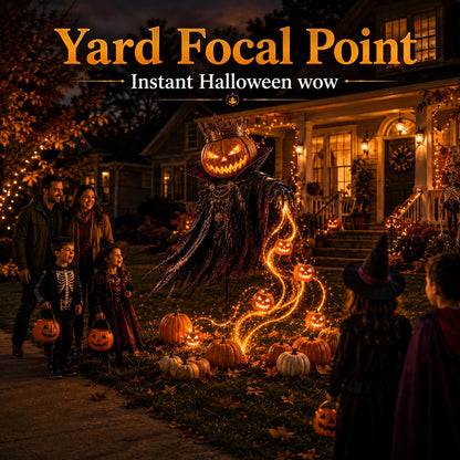 Pumpkin King Solar Halloween Yard Decor with Flowing LED Effect