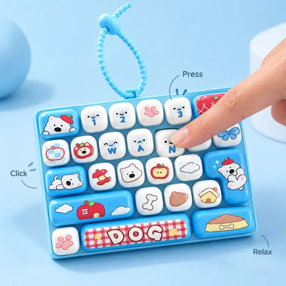 26-Key Mini Fidget Keyboard Keychain Portable Clicky Sensory Toy & Backpack Charm for Teens 14+ and Adults