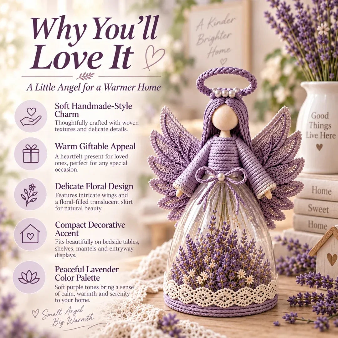 Lighted Floral Angel Figurine – 7.9 in Battery-Operated Décor