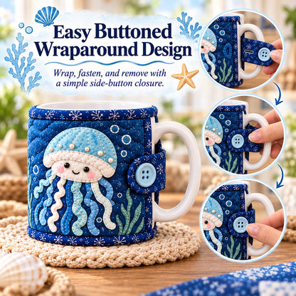 Ocean Jellyfish Quilted Mug Cozy DIY Kit