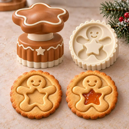 🍪 Christmas Cookie Press with Jam-Fill Center — Make Holiday Baking More Creative and Fun