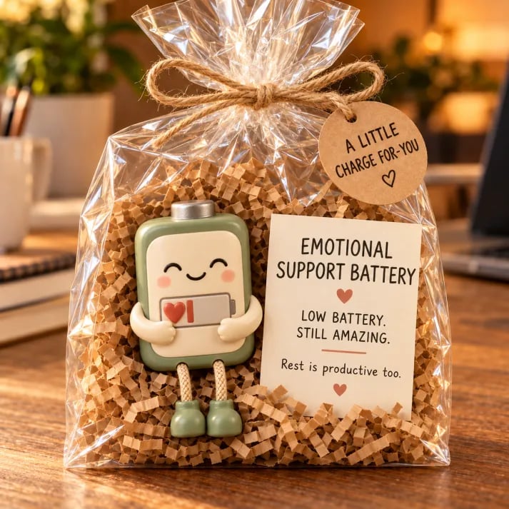 🔥 Emotional Support Desk Companions 🎁 Funny Coworker Gift with Encouraging Message Card