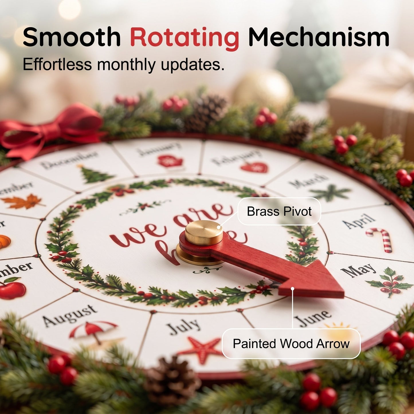🔥HOT SALE🔥💥49% OFF 🎄 Wooden Monthly Countdown Wheel