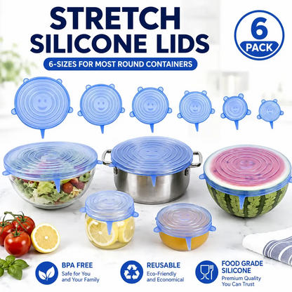🍃 Silicone Stretch Lids – Ditch Plastic Wrap, Choose a Better Way