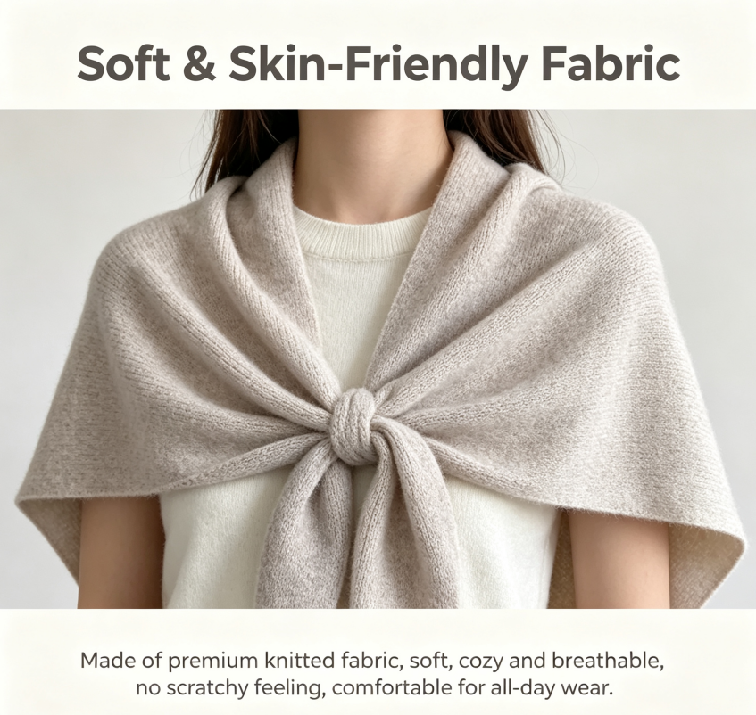 🍂Soft Knit Tie‑Front Shawl｜Versatile Layering Wrap for All Seasons🧣