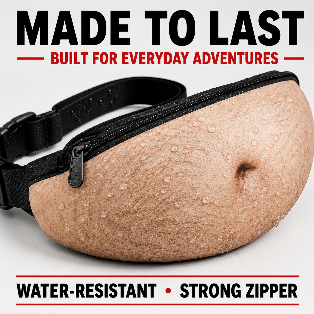 🍺Ultra-Realistic Dad Bod Fanny Pack – Funny Beer Belly Waist Bag