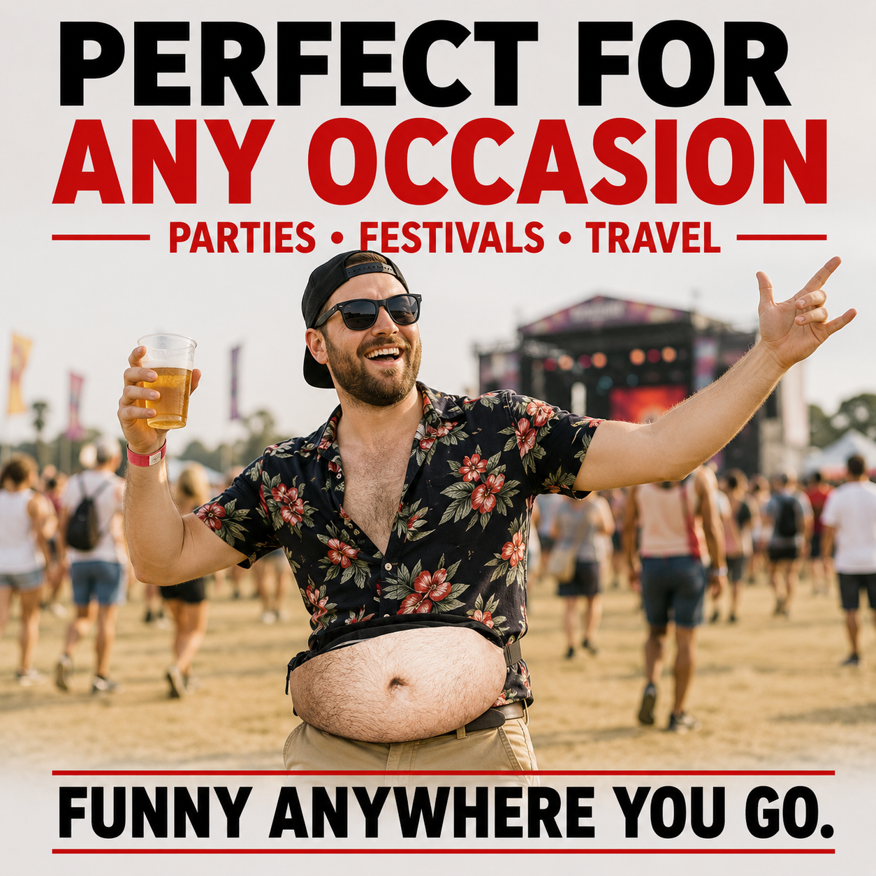 🍺Ultra-Realistic Dad Bod Fanny Pack – Funny Beer Belly Waist Bag