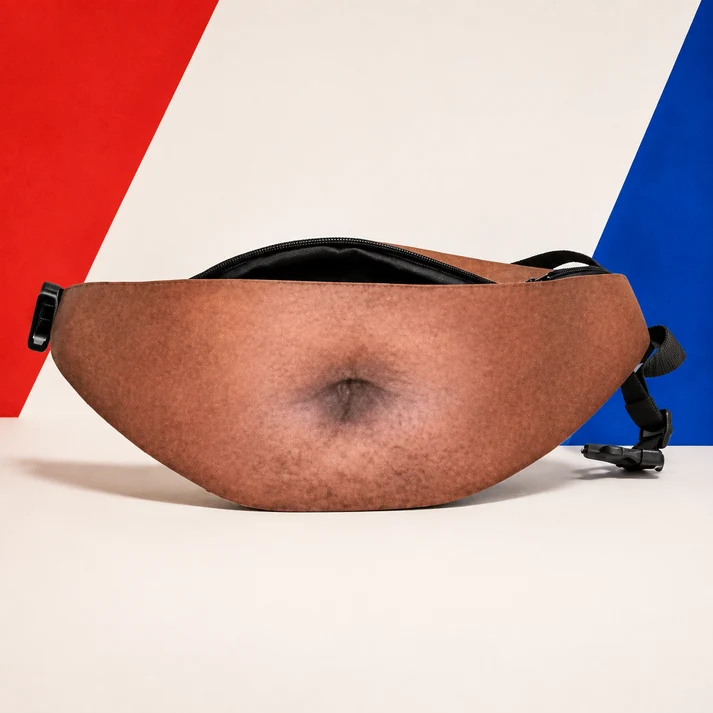 🍺Ultra-Realistic Dad Bod Fanny Pack – Funny Beer Belly Waist Bag