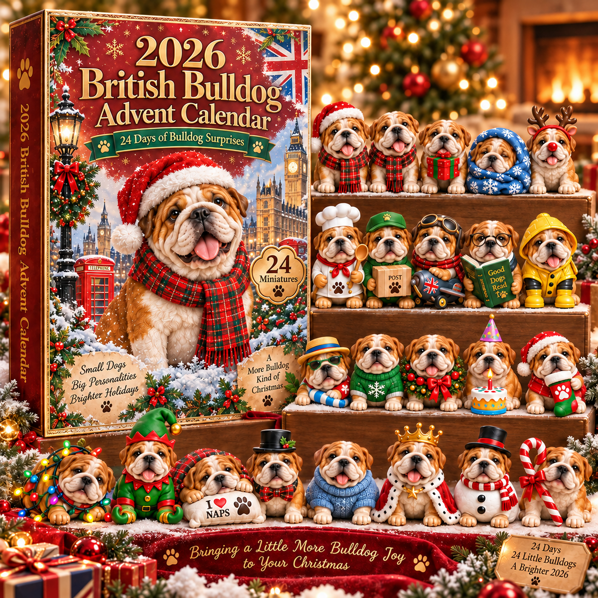 🐶🎄 Bulldog Trouble Advent Calendar 2026 – 24 Daily Surprises