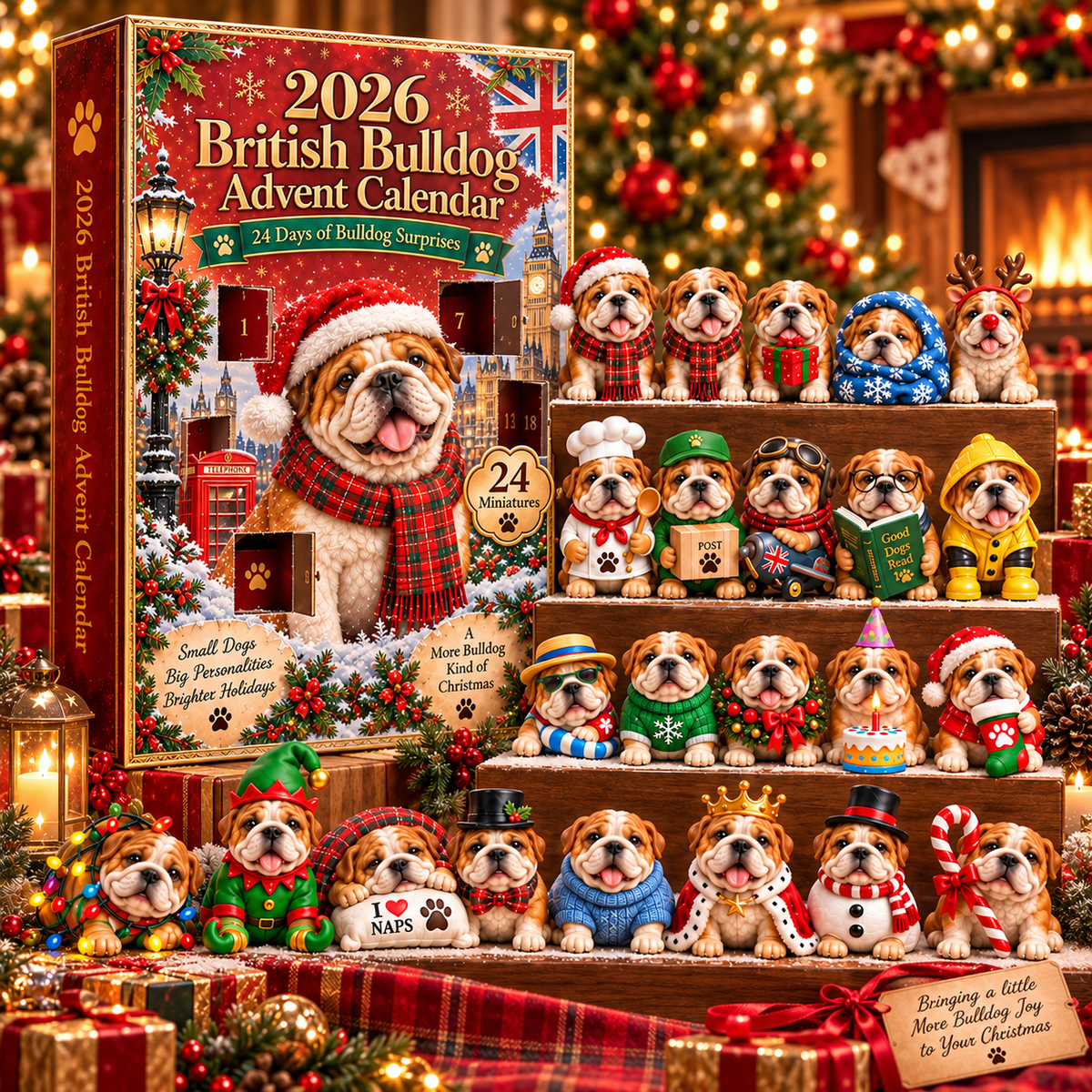 🐶🎄 Bulldog Trouble Advent Calendar 2026 – 24 Daily Surprises