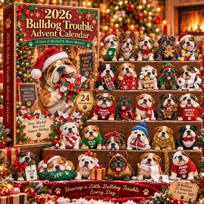 🐶🎄 Bulldog Trouble Advent Calendar 2026 – 24 Daily Surprises