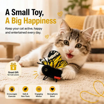 🔥HOT SALE🔥🐈Interactive Electric Butterfly Cat Toy with Fluttering Wings - USB Rechargeable Flapping Motion Kitten Toy with Door Hanging Strap & Teaser Attachment - Soft Plush Indoor Cat Exercise Toy 💖