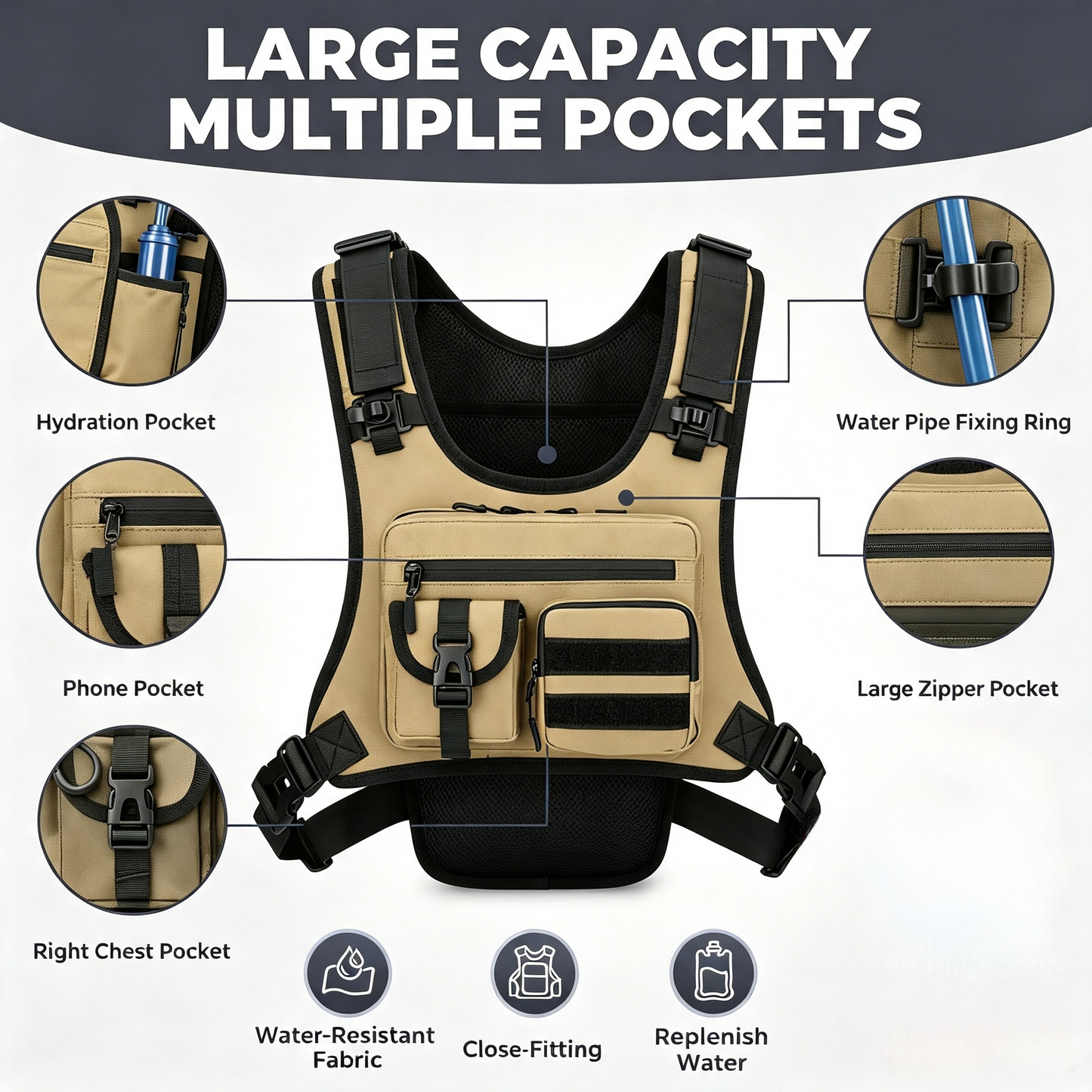 🏃 2.0L Hydration Vest – Lightweight Running Chest Pack for Hiking, Cycling & Marathon