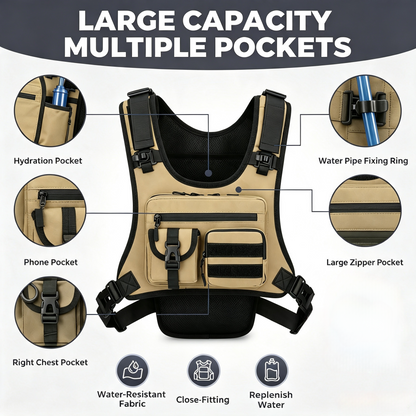 🏃 2.0L Hydration Vest – Lightweight Running Chest Pack for Hiking, Cycling & Marathon
