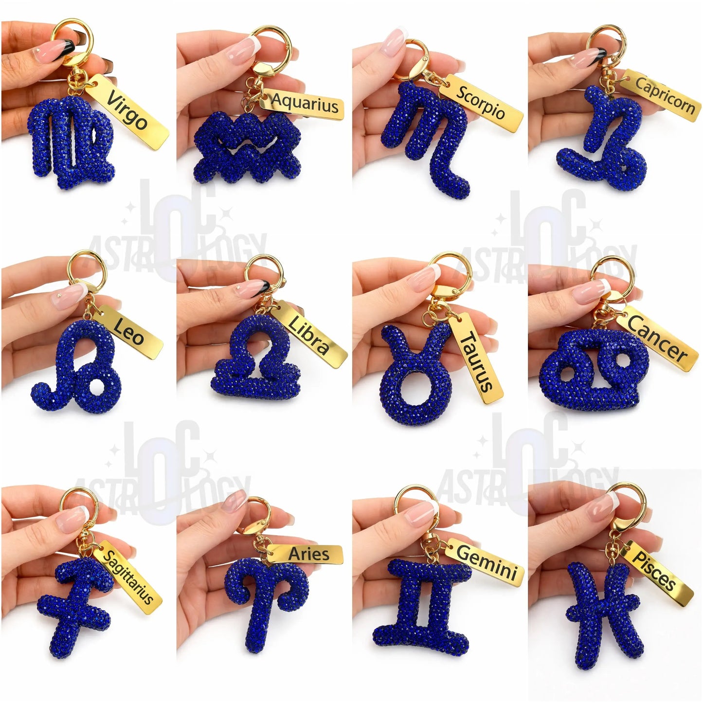 🔥LAST DAY 49% OFF-  Zodiac Bedazzled Bag Charm & Keychain