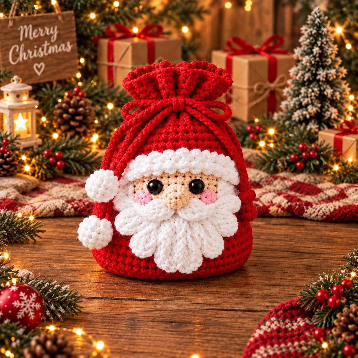 Christmas Crochet Character Gift Pouch – 12 Festive Designs