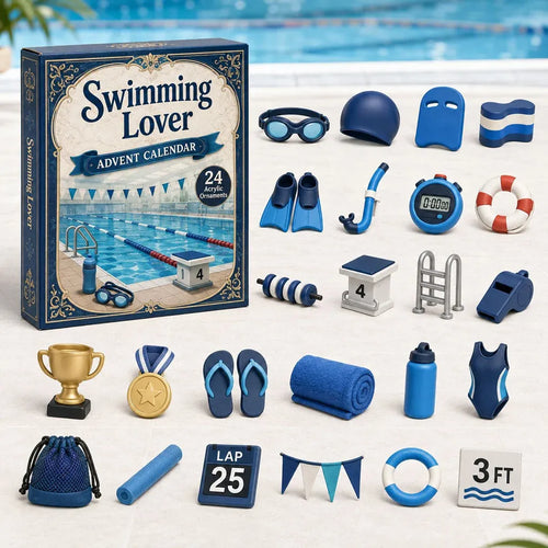 ⏳ Last Day 49% OFF – 🏊 24 Days of Swim-Life Advent Calendar | 24 Swimming-Inspired Acrylic Charms with Hanging Strings & Reusable Keepsake Designs 💦