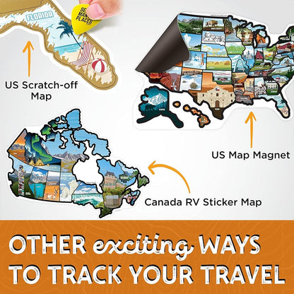 🗺️ RV State Sticker Travel Map – Track Your American Adventures with Style!