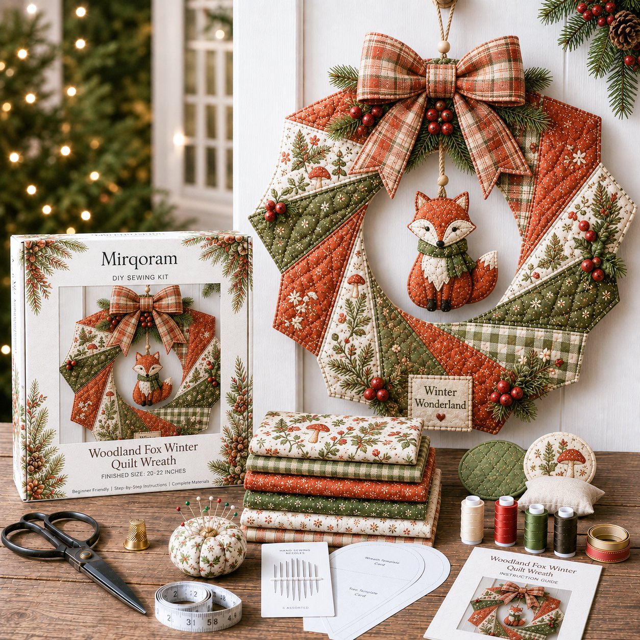 🎄Beginner-Friendly Christmas Fabric Wreath DIY Kit