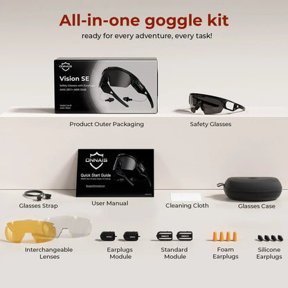 Safety Goggles with Noise Reduction Plugs