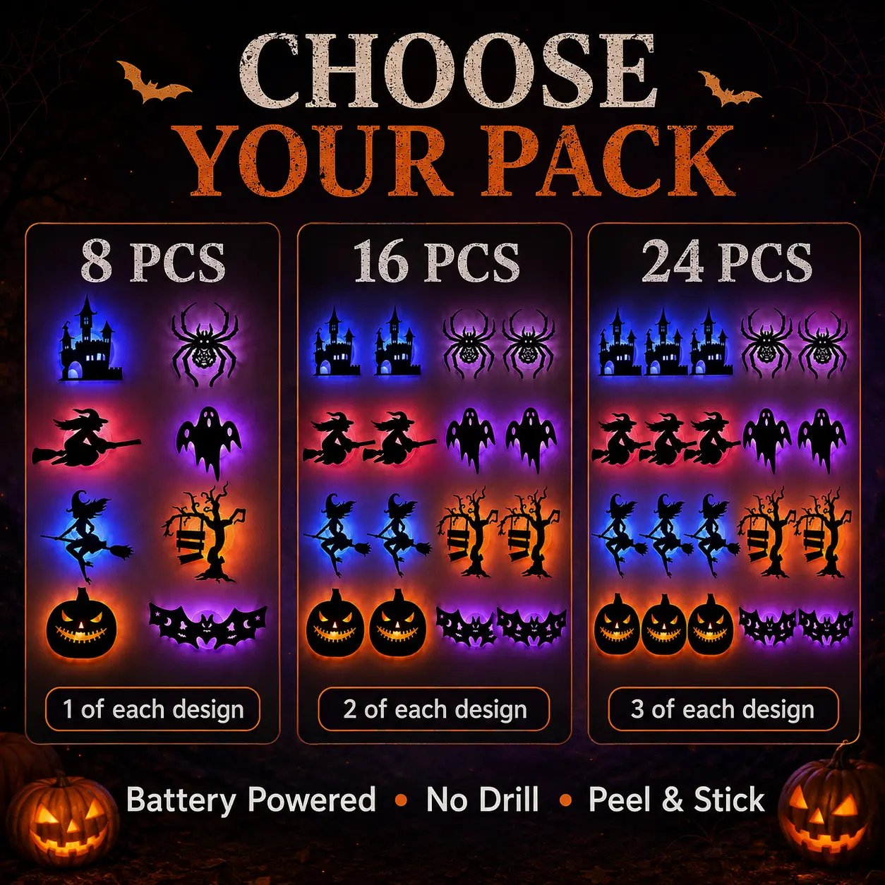 Halloween LED Wall Light Stickers