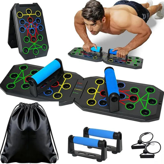 🔥Enhanced Push-up Board Fitness Kit with 30 Holes-Portable Home Exercise Equipment