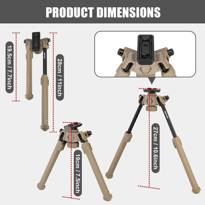 360 Swivel Bipod Rifle Pillar