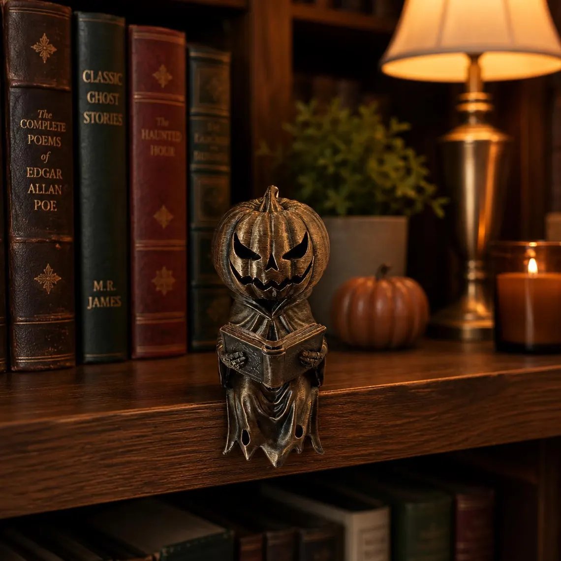 🎃 Reading Pumpkin Shelf Sitter