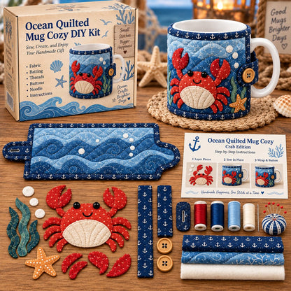 Ocean Jellyfish Quilted Mug Cozy DIY Kit